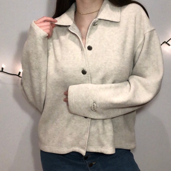 Ouray Sportswear Creamy Fleece Sweater Jacket Top - Picture 3 of 4